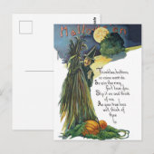 Hidende heks met Halloween Poem Briefkaart (Voorkant / Achterkant)
