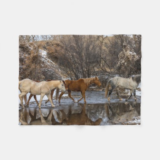 Hideout Horse Ranch Fleece Deken (Voorkant (Horizontaal))