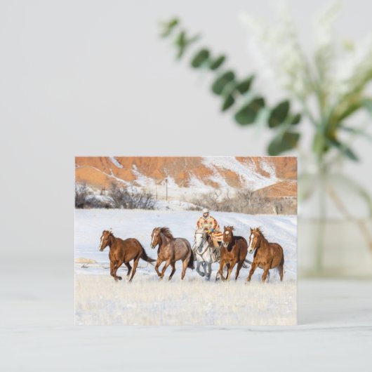 Hideout Horse Ranch, Wrangler en Horses Briefkaart (Staand voorkant)