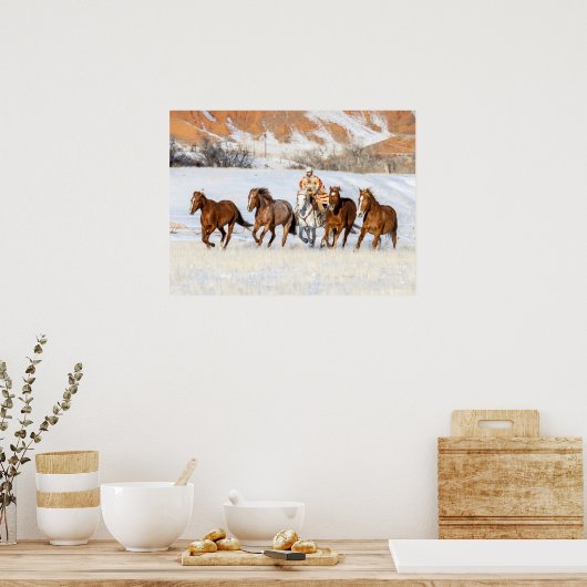 Hideout Horse Ranch, Wrangler en Horses Poster (Keuken)