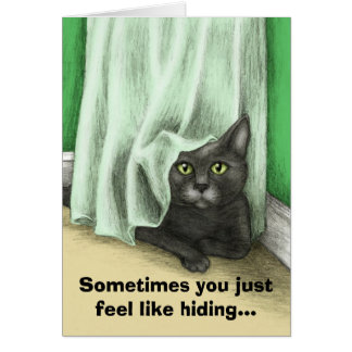 Hiding Cat Caring Card-kaart