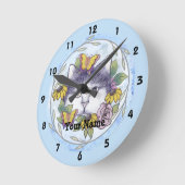 Hiding Cat Clock Ronde Klok (Hoek)