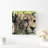 Hiding Cheetah Vierkante Klok (Huis)