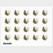 Hiding Dog Christmas Ronde Sticker (Vel)