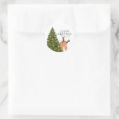 Hiding Dog Christmas Ronde Sticker (Tas)
