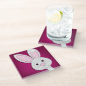 Hiding Easter Bunny Glazen Onderzetter (Schuin)