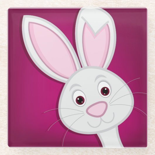 Hiding Easter Bunny Glazen Onderzetter (Voorkant)