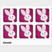 Hiding Easter Bunny Vierkante Sticker (Vel)