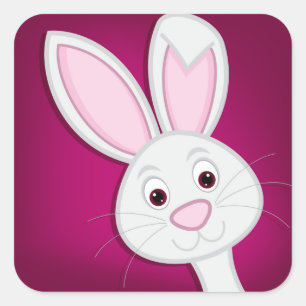 Hiding Easter Bunny Vierkante Sticker