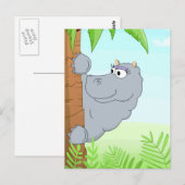 Hiding hippo briefkaart (Voorkant / Achterkant)