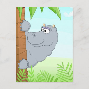 Hiding hippo briefkaart