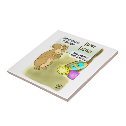 Hiding paaseieren keramische tegel tegeltje (Zijkant)