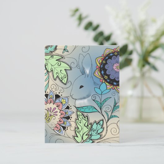 Hiding Rabbit Briefkaart (Staand voorkant)