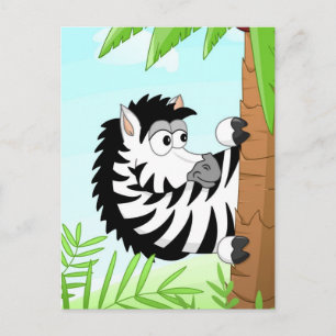 Hiding zebra briefkaart