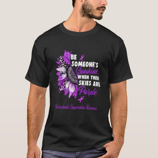 Hidradenitis Suppurativa Bewustwording Paars Ribbo T-shirt (Voorkant)