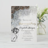 Hiel, ballonnen, sneeuwvlokken, Pensioenpartij Kaart (Staand voorkant)