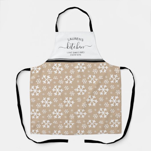 Hield van gebakken in sneeuwvlok vakantie schort (Voorkant)