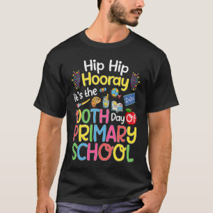 Hiep hiep hoera 100ste dag van de leraar op de bas t-shirt