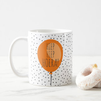 Hiep Hiep Hoera Oranje ballon Nederlands verjaarda Koffiemok