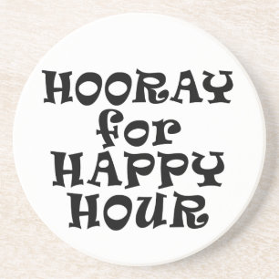 Hiep hiep hoera voor Happy Hour Coaster Zandsteen Onderzetter