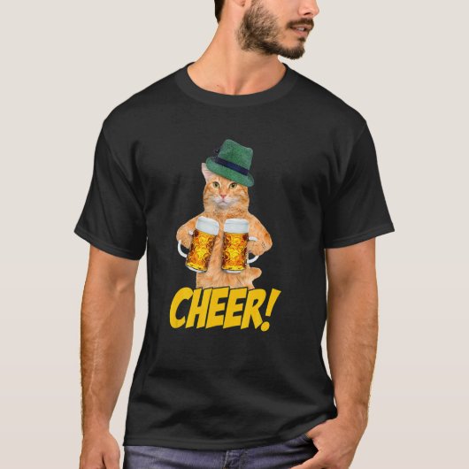 Hiep Kat Bier Kat Drinkend Bier T-shirt (Voorkant)