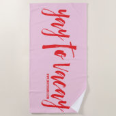 Hiep voor vakantie Strand Handdoek (Voorkant)