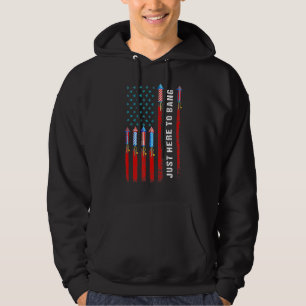 Hier alleen maar om het Amerikaanse vlagvuurwerk o Hoodie