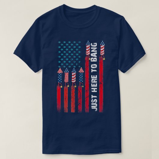 Hier alleen maar om het Amerikaanse Vuurwerk van d T-shirt (Design voorkant)