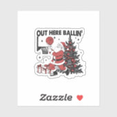 Hier ballen basketball sport Kerstmis Sticker (Vel)