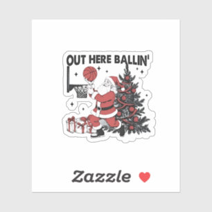 Hier ballen basketball sport Kerstmis Sticker