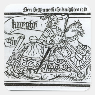 "Hier Begynneth the Knightes Tale" Vierkante Sticker