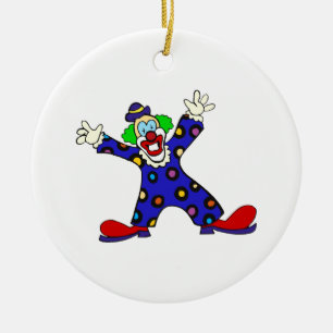Hier ben ik clown keramisch ornament