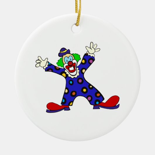 Hier ben ik clown keramisch ornament (Voorkant)