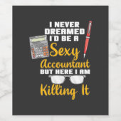 Hier ben ik een superaccountant wijn etiket (Enkel label)