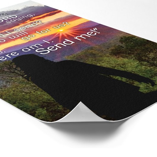 Hier ben ik Heer, Christelijk belerend Bijbelverse Poster (Hoek)