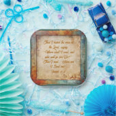 Hier ben ik, Heer - Rustic Party Square Papieren Bordje (Feest)