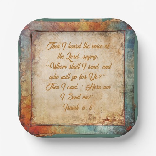 Hier ben ik, Heer - Rustic Party Square Papieren Bordje (Voorkant)