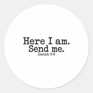 Hier Ben Ik Heer Stuur Mij T Christelijk Geloof Re Ronde Sticker