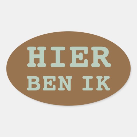 HIER BEN IK koffer sticker (Voorkant)