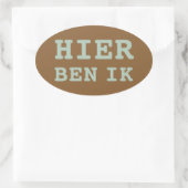 HIER BEN IK koffer sticker (Tas)