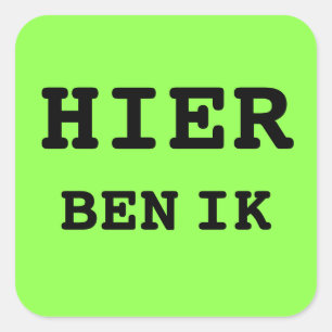 HIER BEN IK koffer sticker
