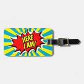 Hier ben ik niet te vergeten me comic Bagagelabel (Voorkant horizontaal)