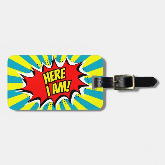 Hier ben ik niet te vergeten me comic Bagagelabel (Voorkant horizontaal)