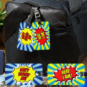 Hier ben ik niet te vergeten me comic Bagagelabel