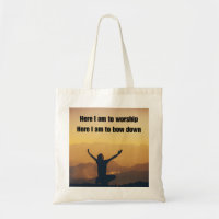 "Hier ben ik om te aanbidden" Canvas tas – Modern 
