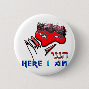 Hier ben ik ronde button 5,7 cm