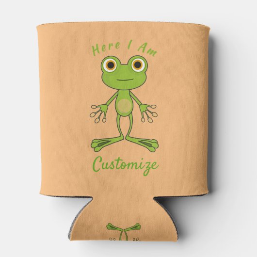 Hier ben ik schattige kikker Thunder_Cove Blikjeskoeler (Achterkant)