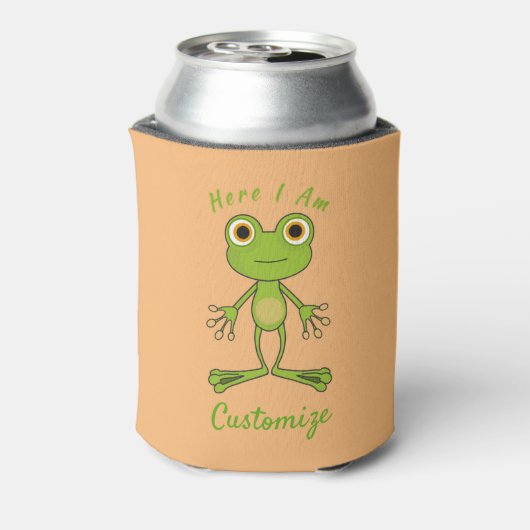 Hier ben ik schattige kikker Thunder_Cove Blikjeskoeler (Blikje Achterkant)