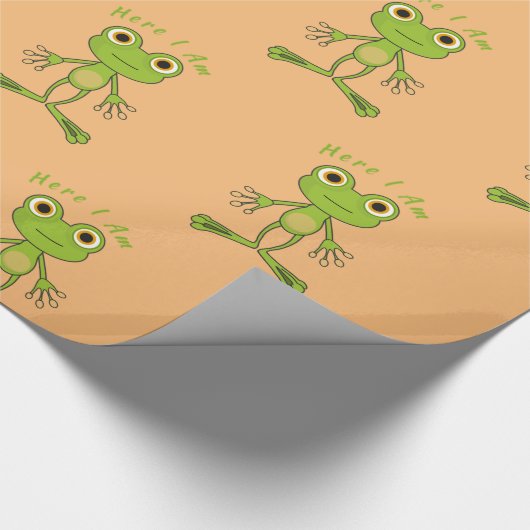 Hier ben ik schattige kikker Thunder_Cove  Cadeaupapier (Hoek)