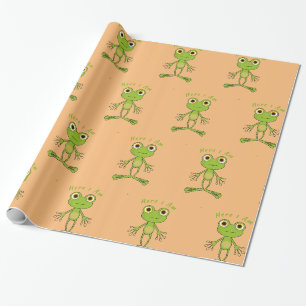 Hier ben ik schattige kikker Thunder_Cove Cadeaupapier